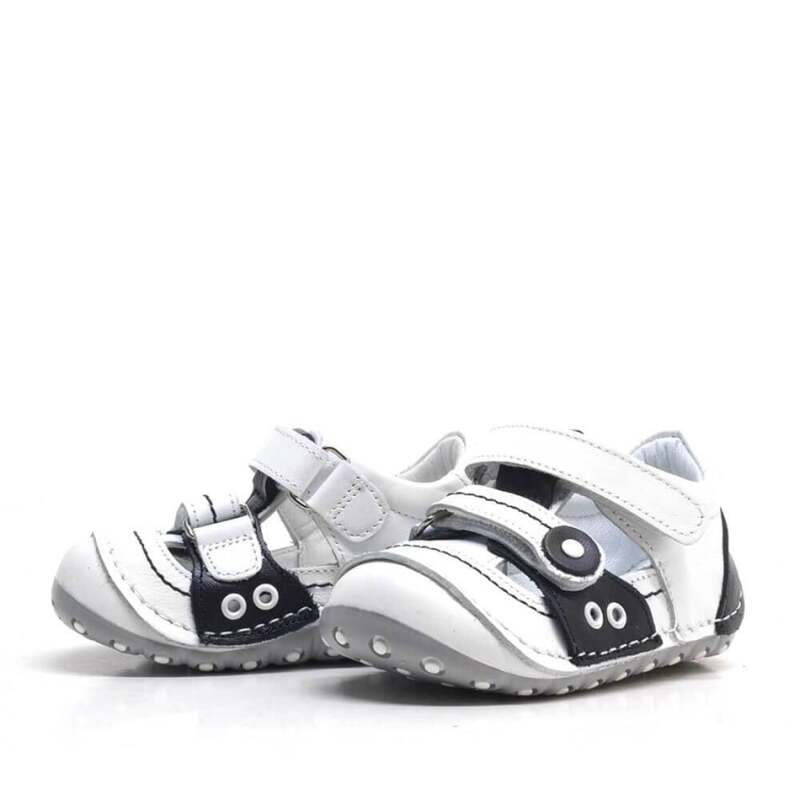 Nino Hakiki Deri Siyah Beyaz Bebek Taraftar İlk Adım Ayakkabı - 3