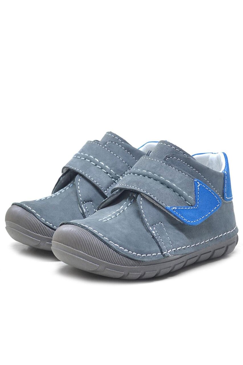 Rakerplus Popeye Hakiki Deri Gri Mavi İlk Adım Unisex Bebek Ayakkabısı - 3