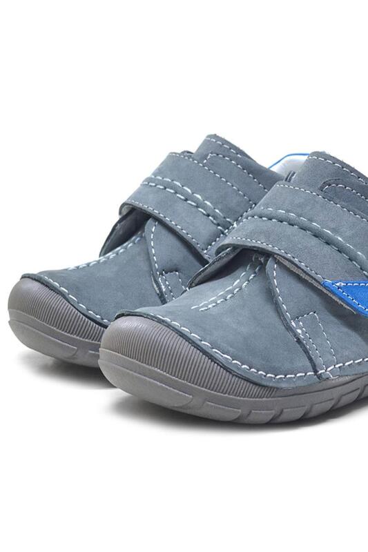 Rakerplus Popeye Hakiki Deri Gri Mavi İlk Adım Unisex Bebek Ayakkabısı - 6