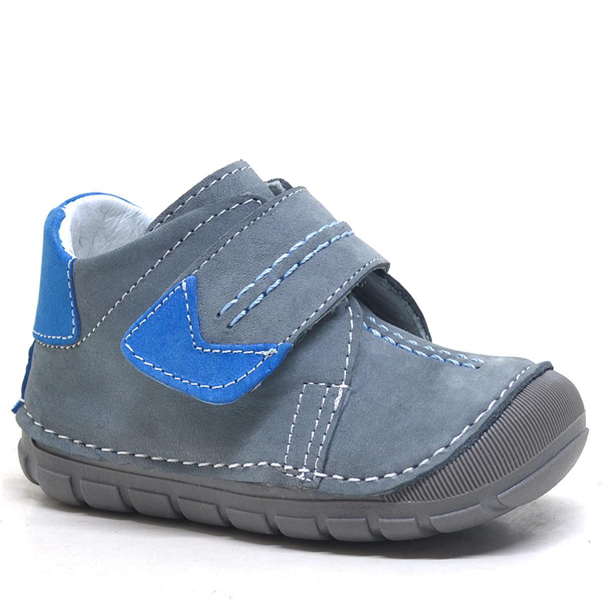 Rakerplus Popeye Hakiki Deri Gri Mavi İlk Adım Unisex Bebek Ayakkabısı - 7