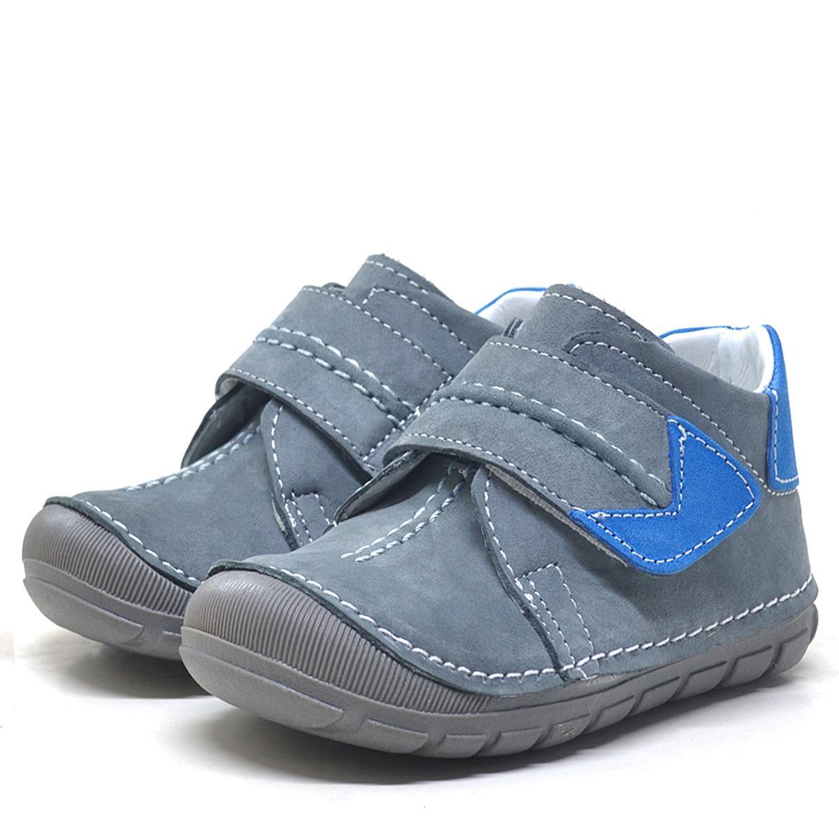 Rakerplus Popeye Hakiki Deri Gri Mavi İlk Adım Unisex Bebek Ayakkabısı - 9