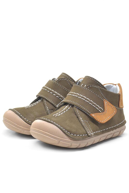 Rakerplus Popeye Hakiki Deri Haki İlk Adım Unisex Bebek Ayakkabısı - 3