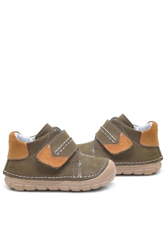 Rakerplus Popeye Hakiki Deri Haki İlk Adım Unisex Bebek Ayakkabısı - 7