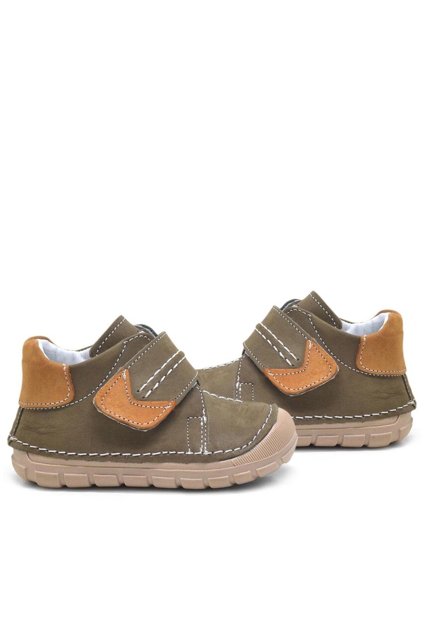 Rakerplus Popeye Hakiki Deri Haki İlk Adım Unisex Bebek Ayakkabısı - 7