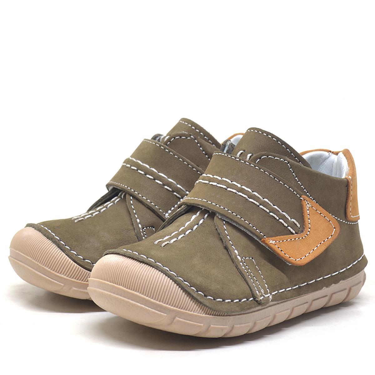 Rakerplus Popeye Hakiki Deri Haki İlk Adım Unisex Bebek Ayakkabısı - 10