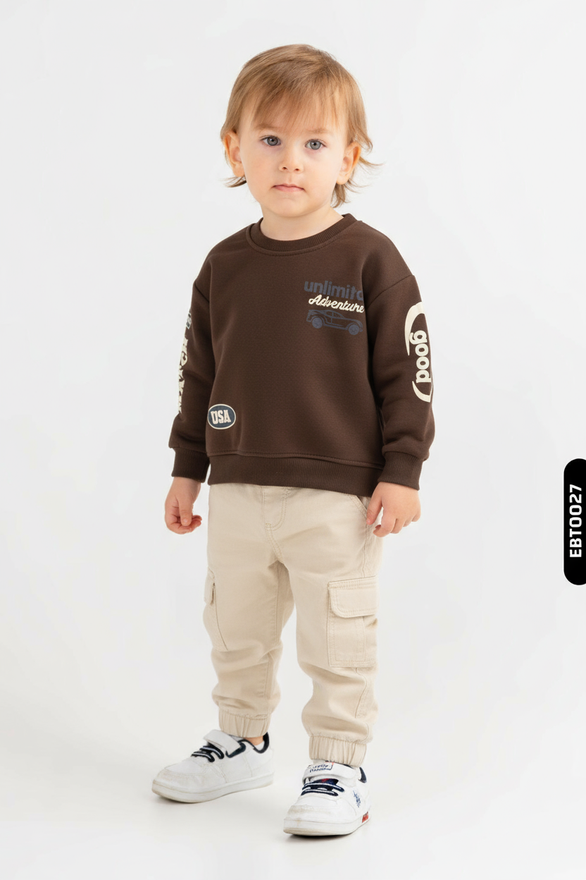 طقم ملابس للأولاد من قطعتين من عمر 1 إلى 5 سنوات 0383 - 1