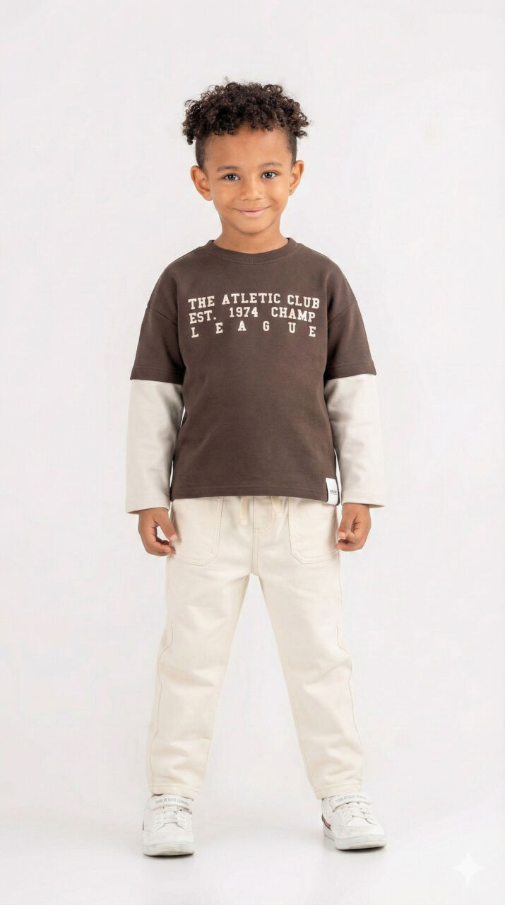 طقم بدلة مكون من قطعتين للأولاد من عمر 4 إلى 13 سنة SET0403 - 1