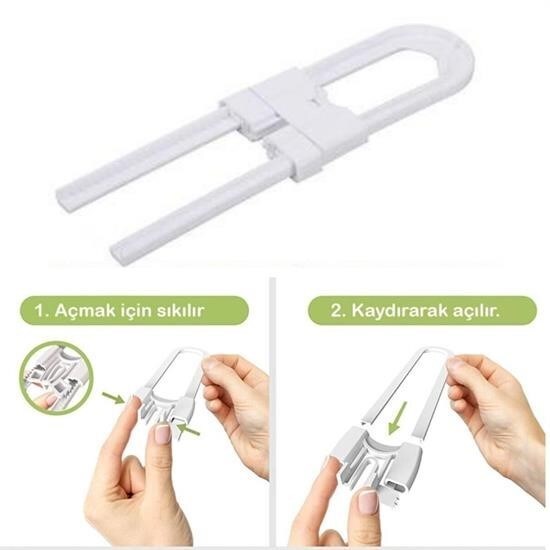 BUFFER® Bebek Çocuk Çekmece ve Dolap Koruma Raylı Güvenlik Sistemi Emniyet Kilidi - 2