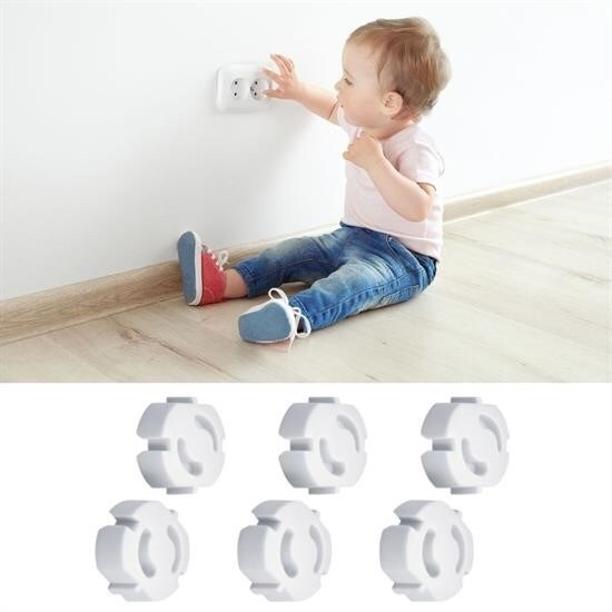 BUFFER® Bebek Çocuk Priz Koruma Kapağı (6 Adet) Çocuk Güvenliği, Priz Muhafazası, Priz Kapatıcı - 2