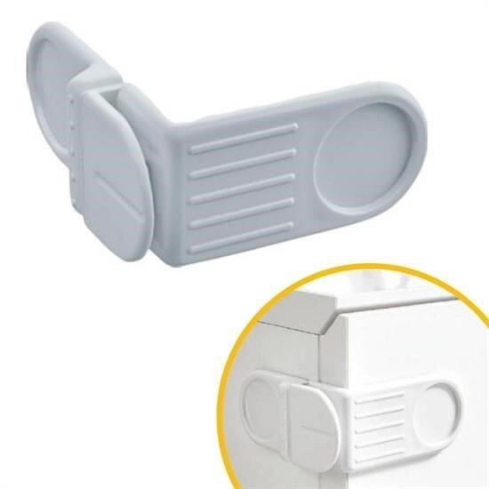 BUFFER® Bebek Çocuk Güvenlik Çekmece ve Dolap İçin Kendiliğinde Yapışkanlı Vidasız Köşe Kapak Kilidi - 1