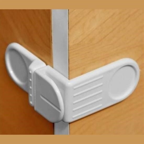 BUFFER® Bebek Çocuk Güvenlik Çekmece ve Dolap İçin Kendiliğinde Yapışkanlı Vidasız Köşe Kapak Kilidi - 3