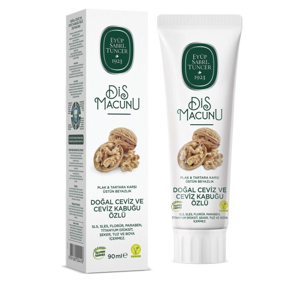 معجون أسنان أيوب صبري تونجر الطبيعي 90 جم من مستخلص قشرة الجوز والجوز - Eyüp Sabri Tuncer