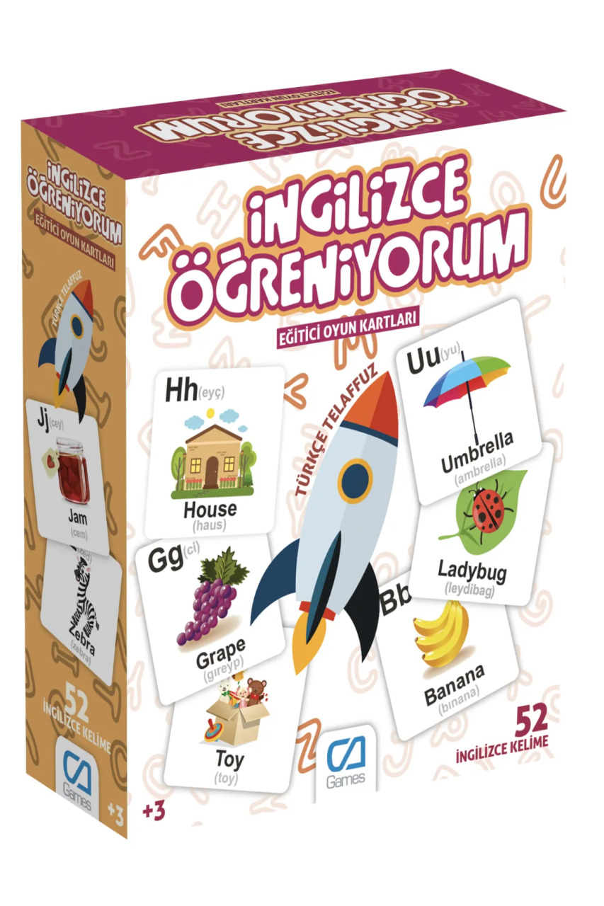 Games İngilizce Öğreniyorum Eğitici Oyun Kartları 52 Kart 5044 - 1
