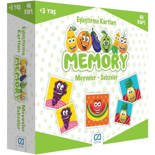 Games Memory Eşleştirme Kartları Meyve Sebzeler 48 Kart 5040 - 1