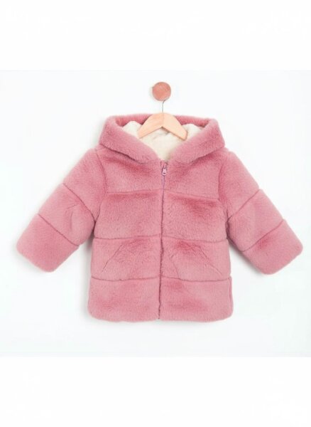 girls' jacket with fleece inside and outside, water and wind resistant, hooded, 2-6 years old 50411 - MİDİMOD