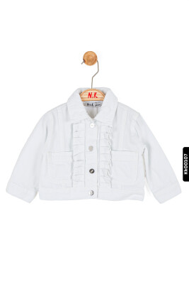 Snap Coated Ruffle Double Pocket Girls Jacket 9 Months-4 Years 36702 - NK KİDS
