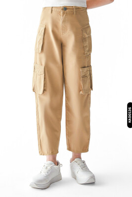 Cargo Pocket Wide Leg Girls' Trousers 8-14 Years 56714 - NK KİDS