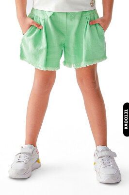 Elastic Waisted Mini Cuffed Double Pocket Girl's Shorts 4-8 Years 56509 - NK KİDS
