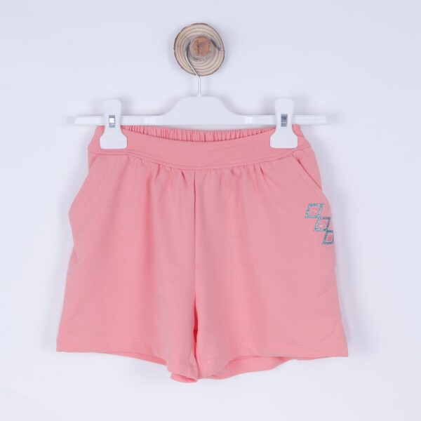 P-003504 (nk 52510) Kız Belli Büzgülü Şort 4-8 Yaş Pembe - NK KİDS