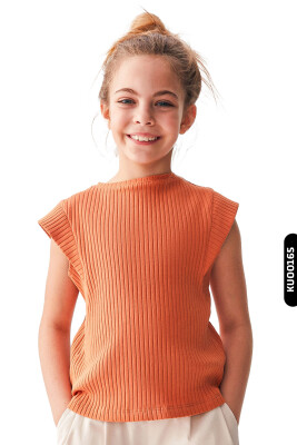 moon sleeve striped o-neck girl sweater 8-14 years old 36346 - NK KİDS