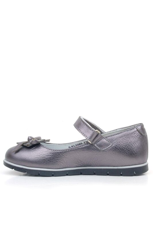 Rakerplus Hakiki Deri Platin Kurdele Detaylı Kız Çocuk Babet - 3