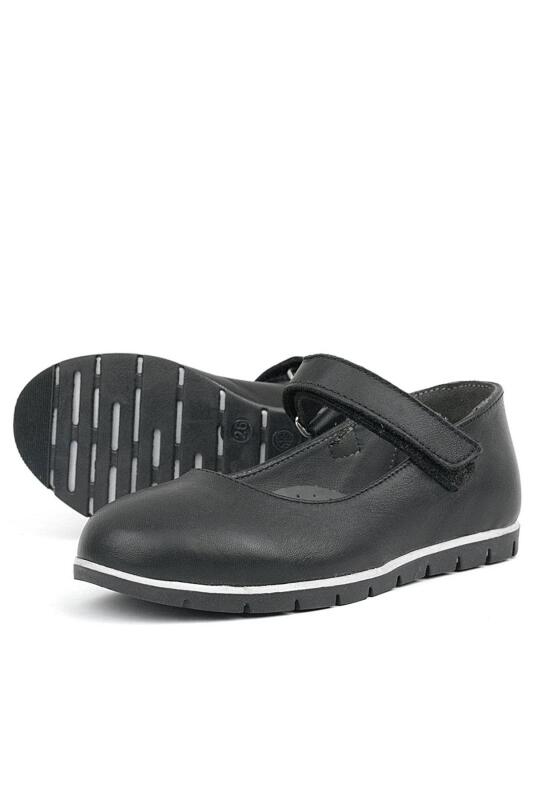 Rakerplus Genuine Leather Black Girls' Ballet Flats - 6