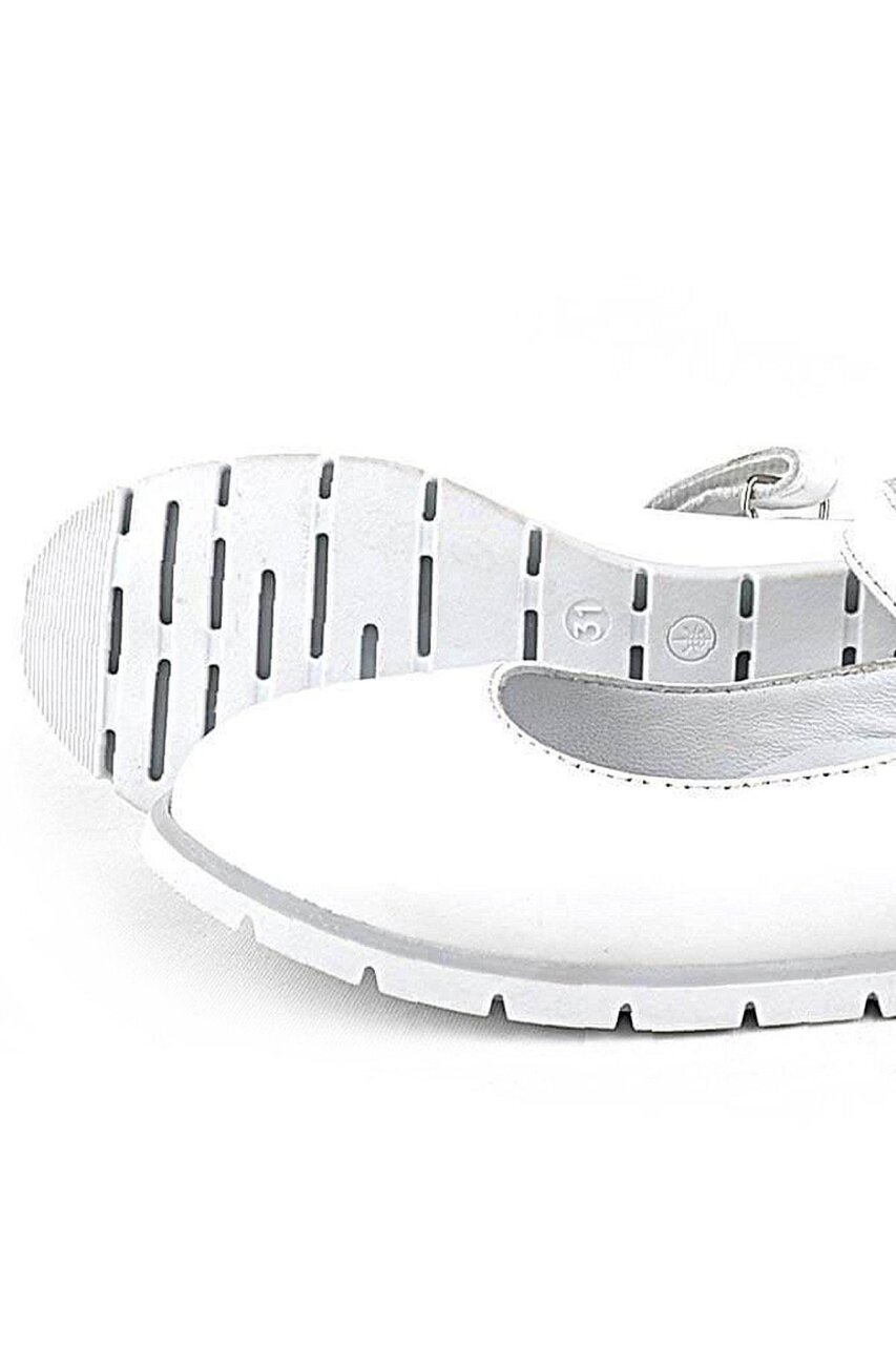 Rakerplus Hakiki Deri Beyaz Kız Çocuk Babet - 6