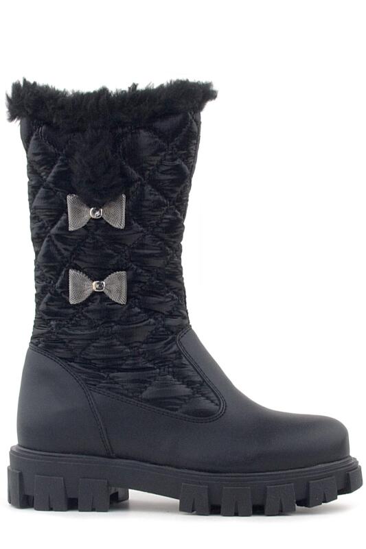 Rakerplus Black Long Zip Ribboned Girls' Rain Boots - 2