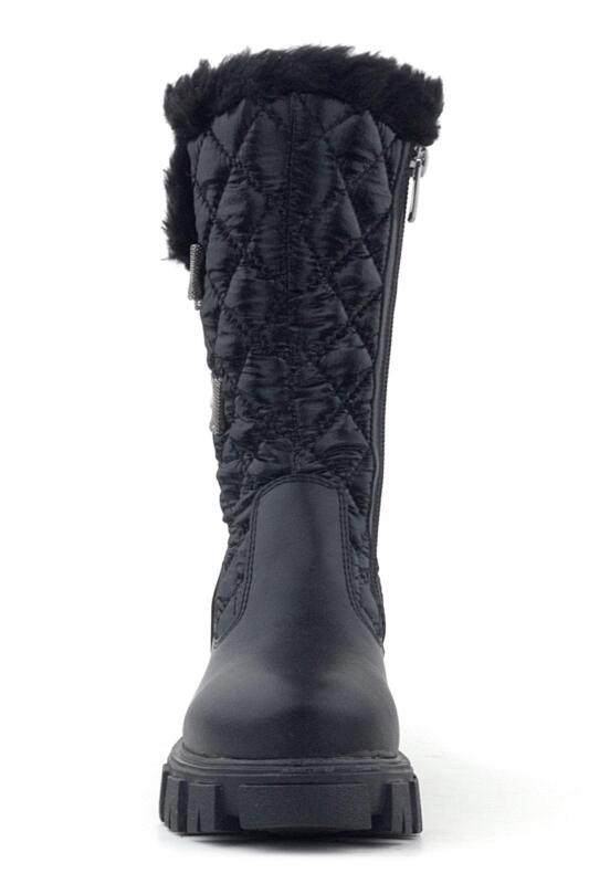 Rakerplus Black Long Zip Ribboned Girls' Rain Boots - 3