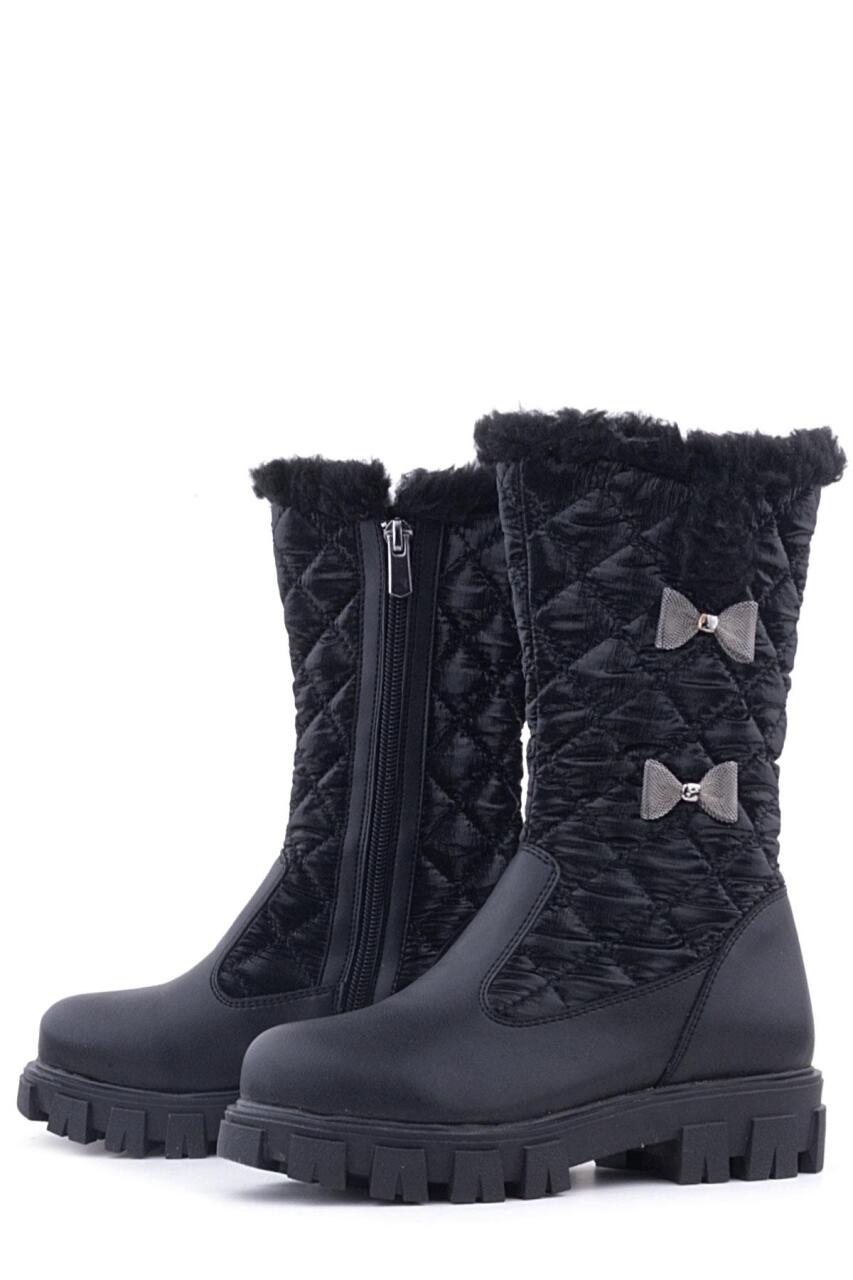 Rakerplus Black Long Zip Ribboned Girls' Rain Boots - 5