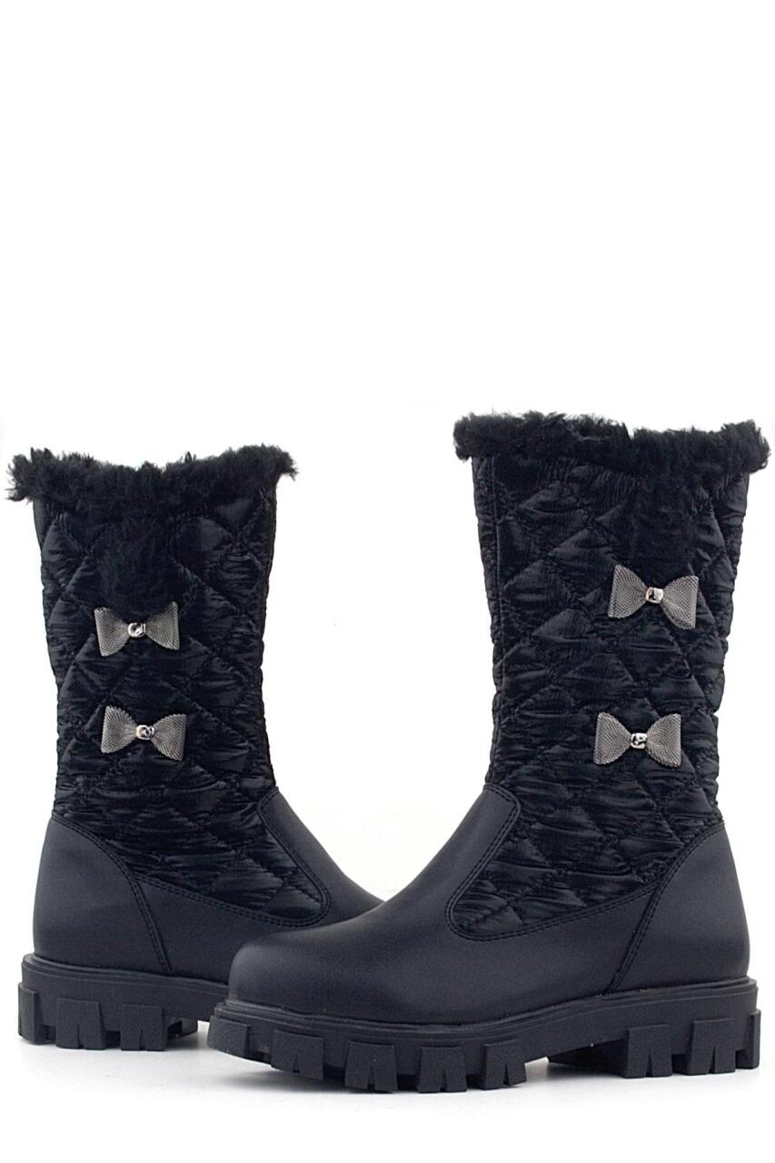 Rakerplus Black Long Zip Ribboned Girls' Rain Boots - 6