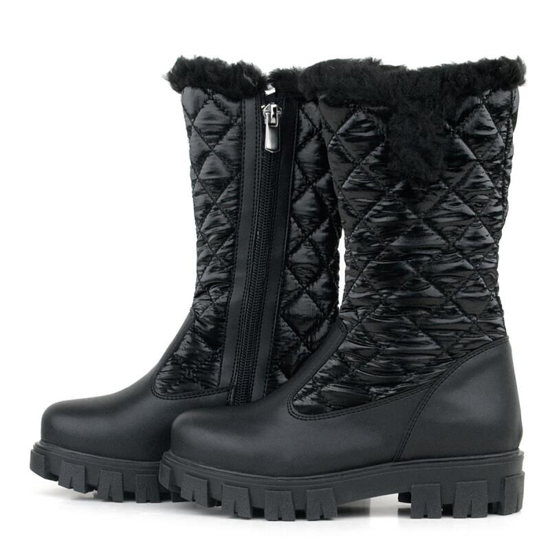 Rakerplus Black Long Zip Girls' Rain Boots - 3