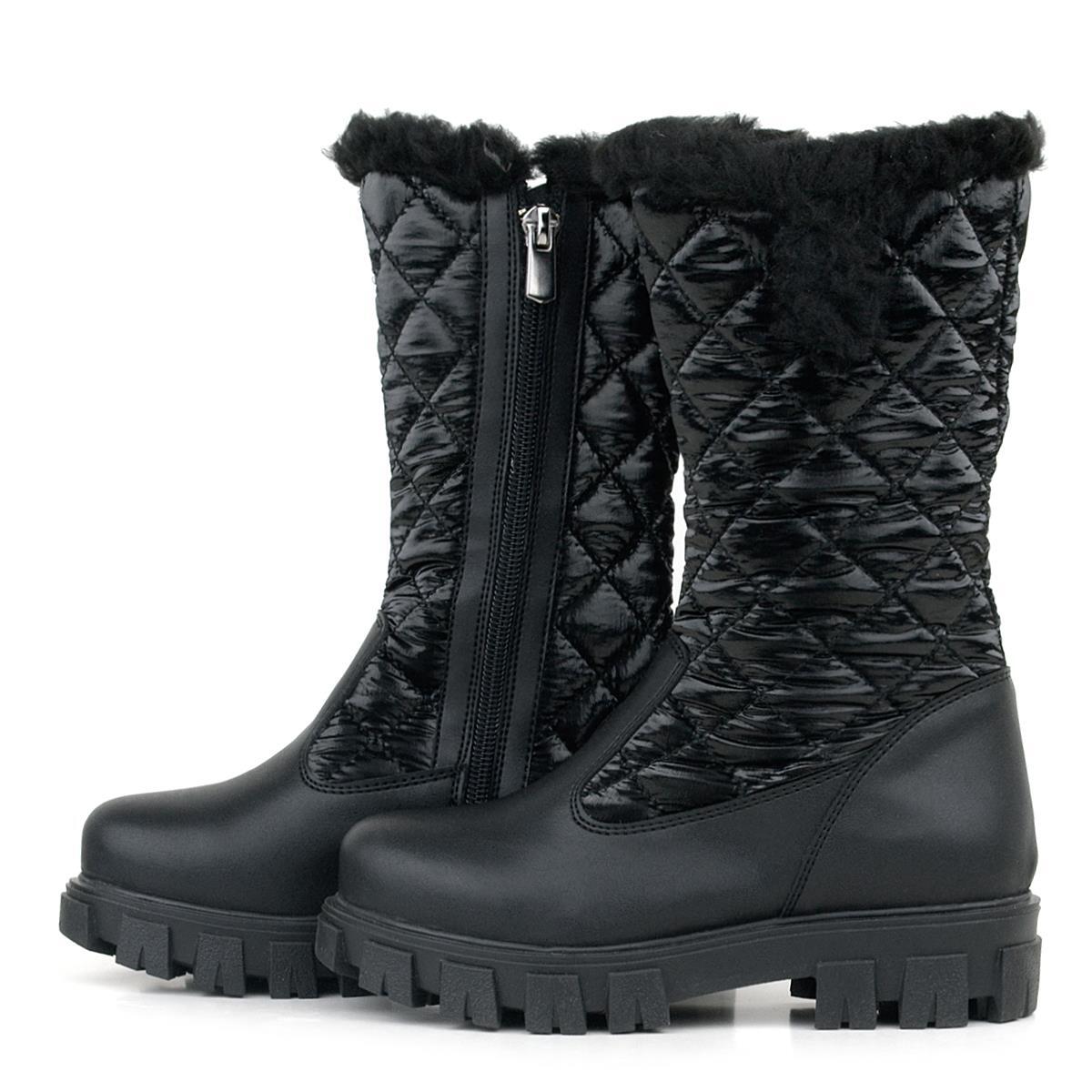 Rakerplus Black Long Zip Girls' Rain Boots - 3