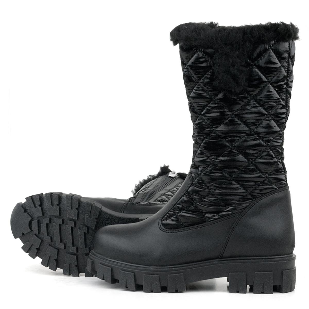 Rakerplus Black Long Zip Girls' Rain Boots - 4