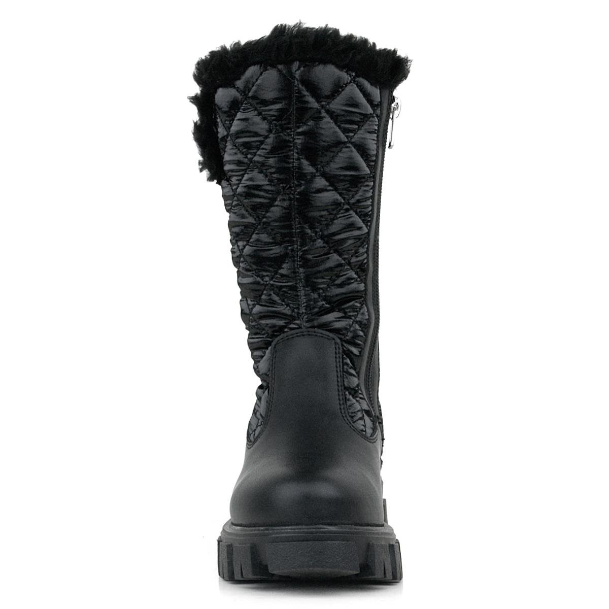 Rakerplus Black Long Zip Girls' Rain Boots - 5