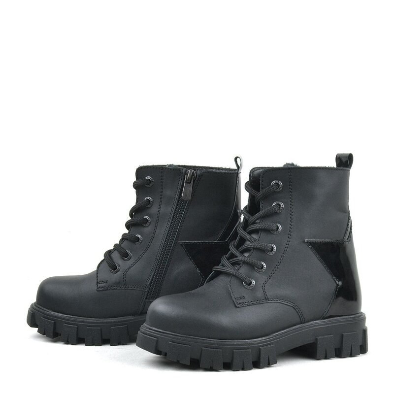 Rakerplus Siyah Yıldız Detaylı Kız Çocuk Bot - 5