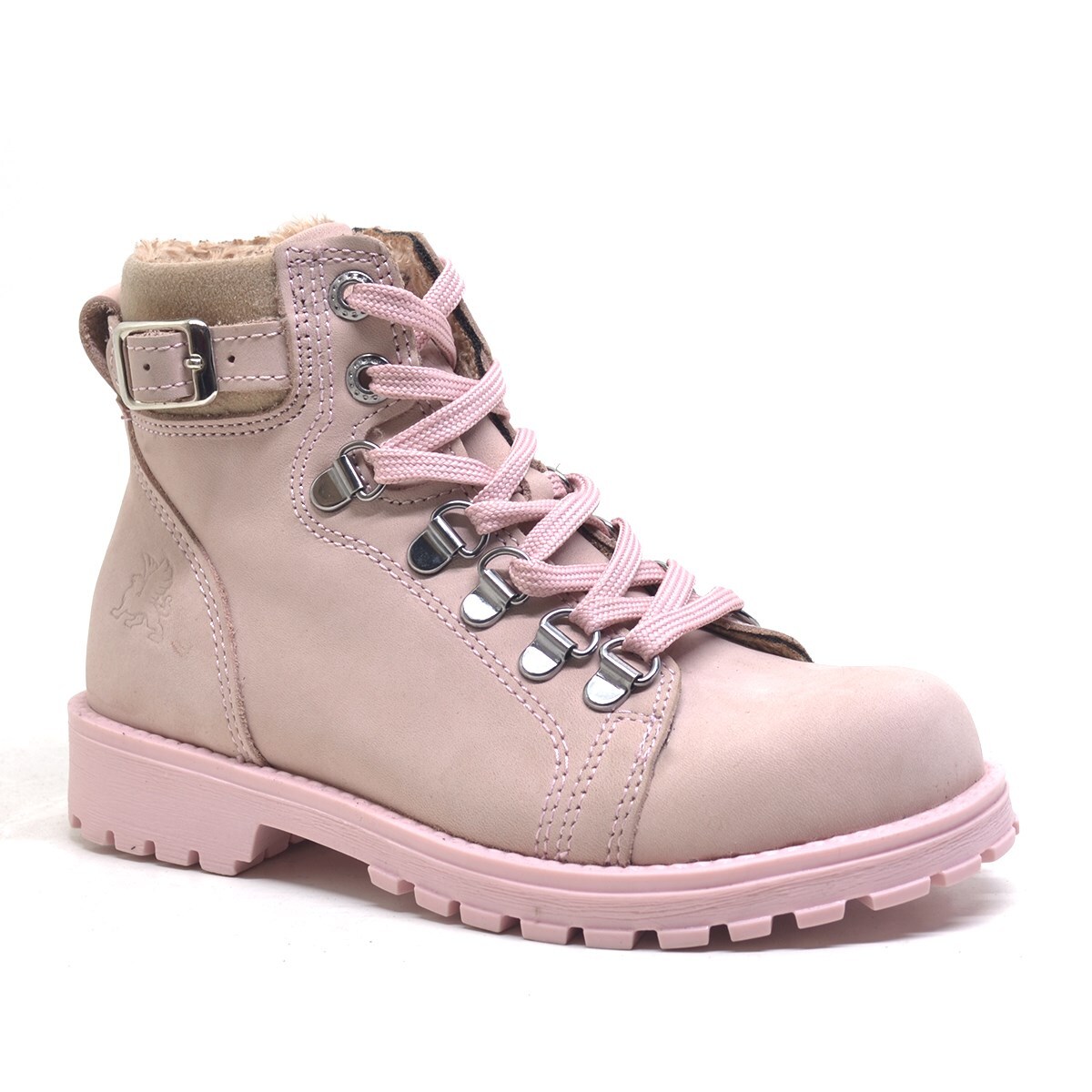 Rakerplus Griffon Hakiki Deri Pembe Fermuarlı Kışlık Kız Çocuk Bot - 1