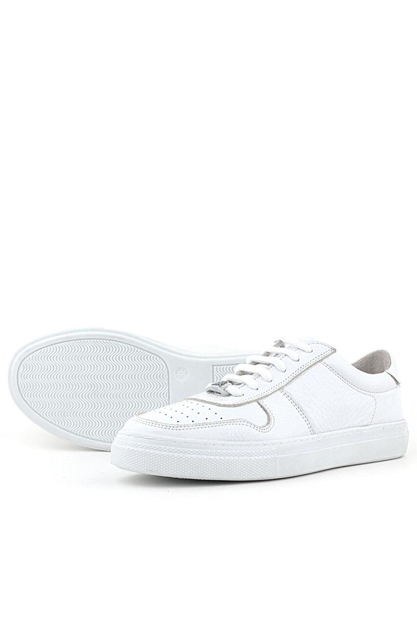 Rakerplus Hakiki Deri Beyaz Kız Çocuk Günlük Sneaker Ayakkabı - 4