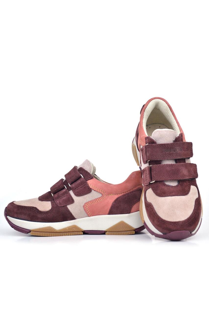 Rakerplus Hakiki Deri Pudra Bordo Çocuk Sneakers Spor Ayakkabı - 4