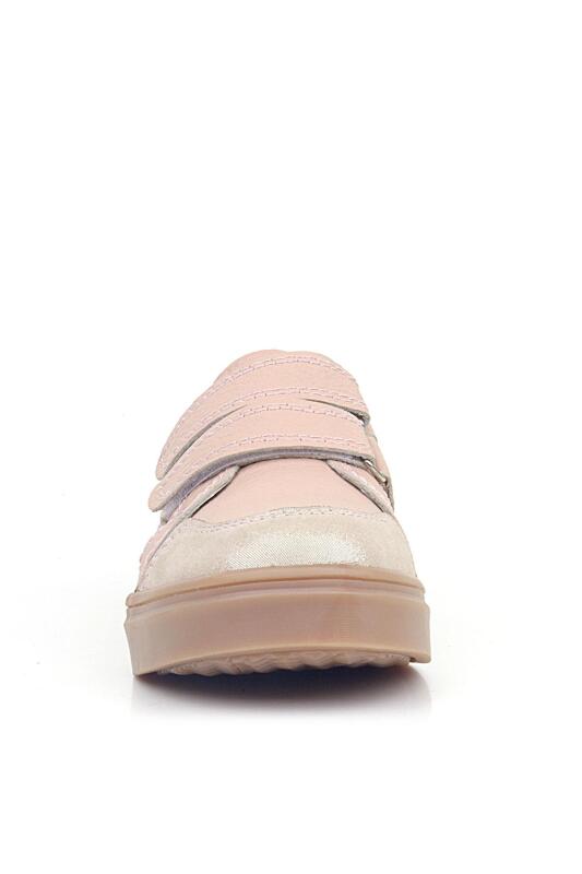 Rakerplus Pudra Simli Hakiki Deri Cırtlı Kız Çocuk Sneaker Ayakkabı - 2