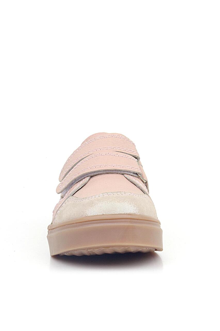 Rakerplus Pudra Simli Hakiki Deri Cırtlı Kız Çocuk Sneaker Ayakkabı - 2