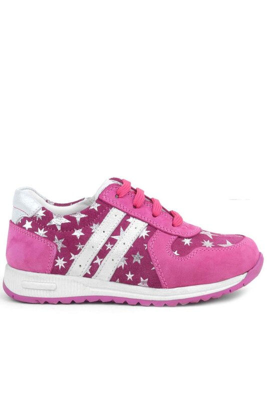 Rakerplus Genuine Leather Fuchsia Star Pattern Girls' Casual Sports Shoes - 2