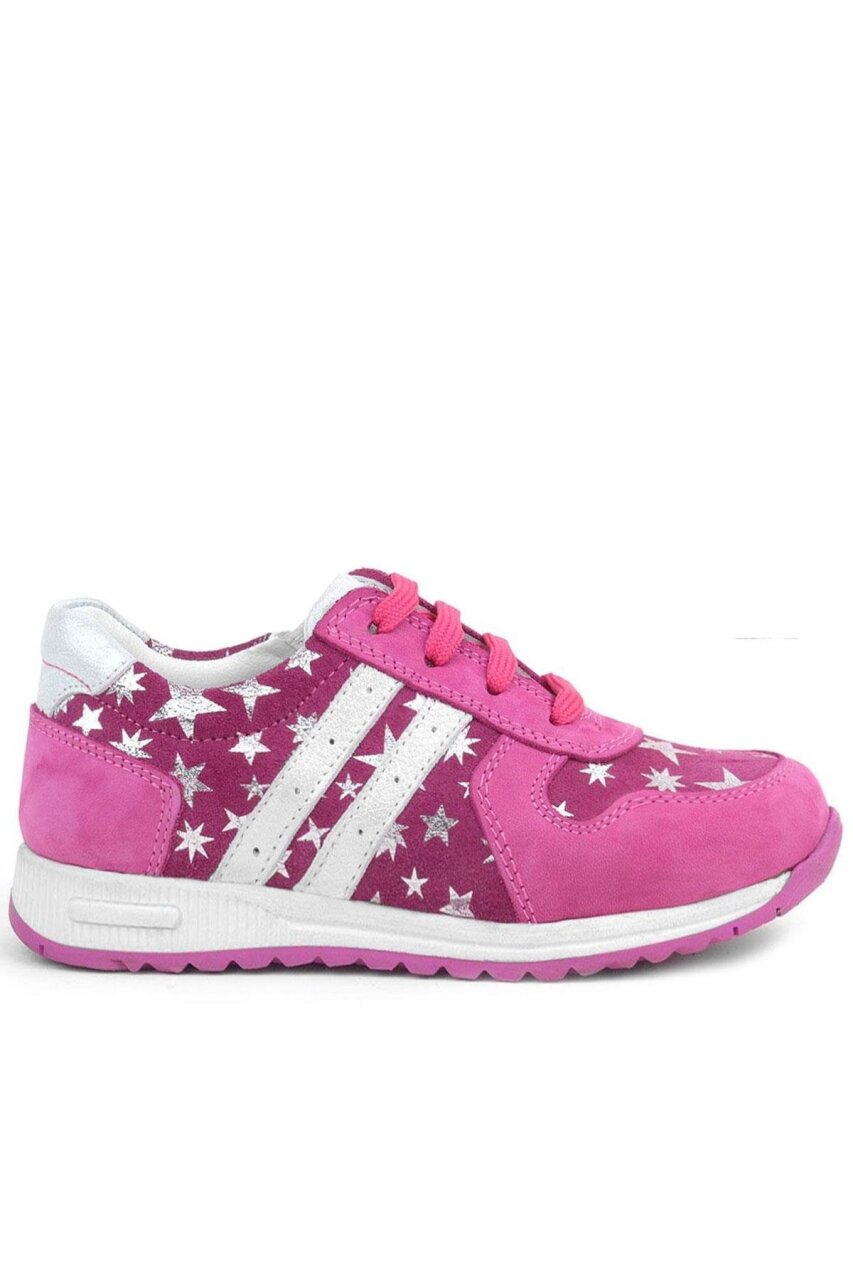 Rakerplus Genuine Leather Fuchsia Star Pattern Girls' Casual Sports Shoes - 2