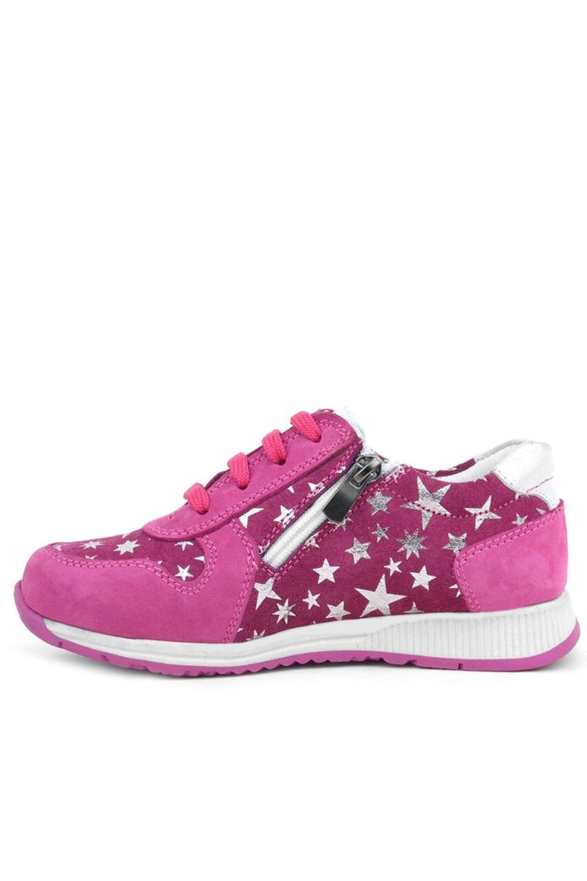Rakerplus Genuine Leather Fuchsia Star Pattern Girls' Casual Sports Shoes - 3