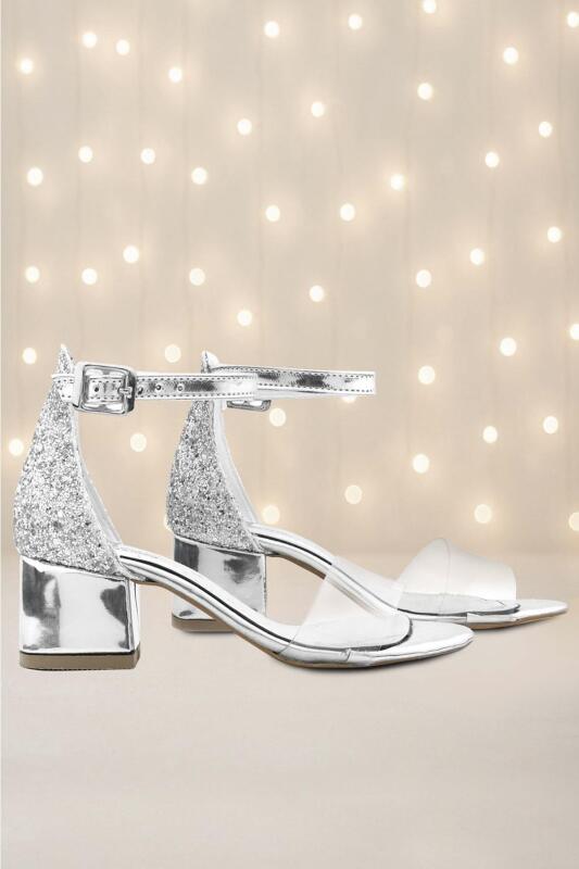 Luisa Gümüş Şeffaf Tek Bantlı Kız Çocuk Abiye Ayakkabı - hapshoe kids