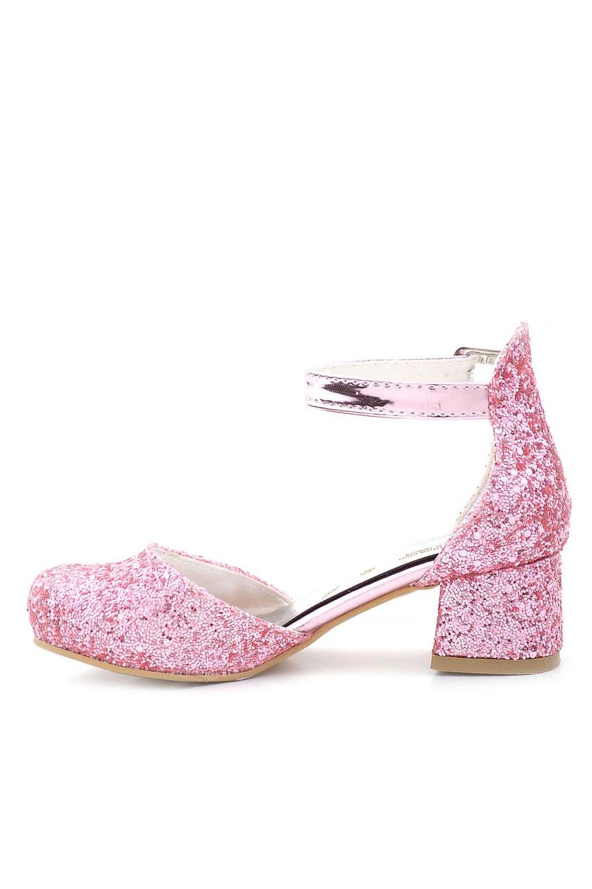 Merida Bright Pink Chunky Heeled Rhinestone Girls' High-Heeled Shoes - 2
