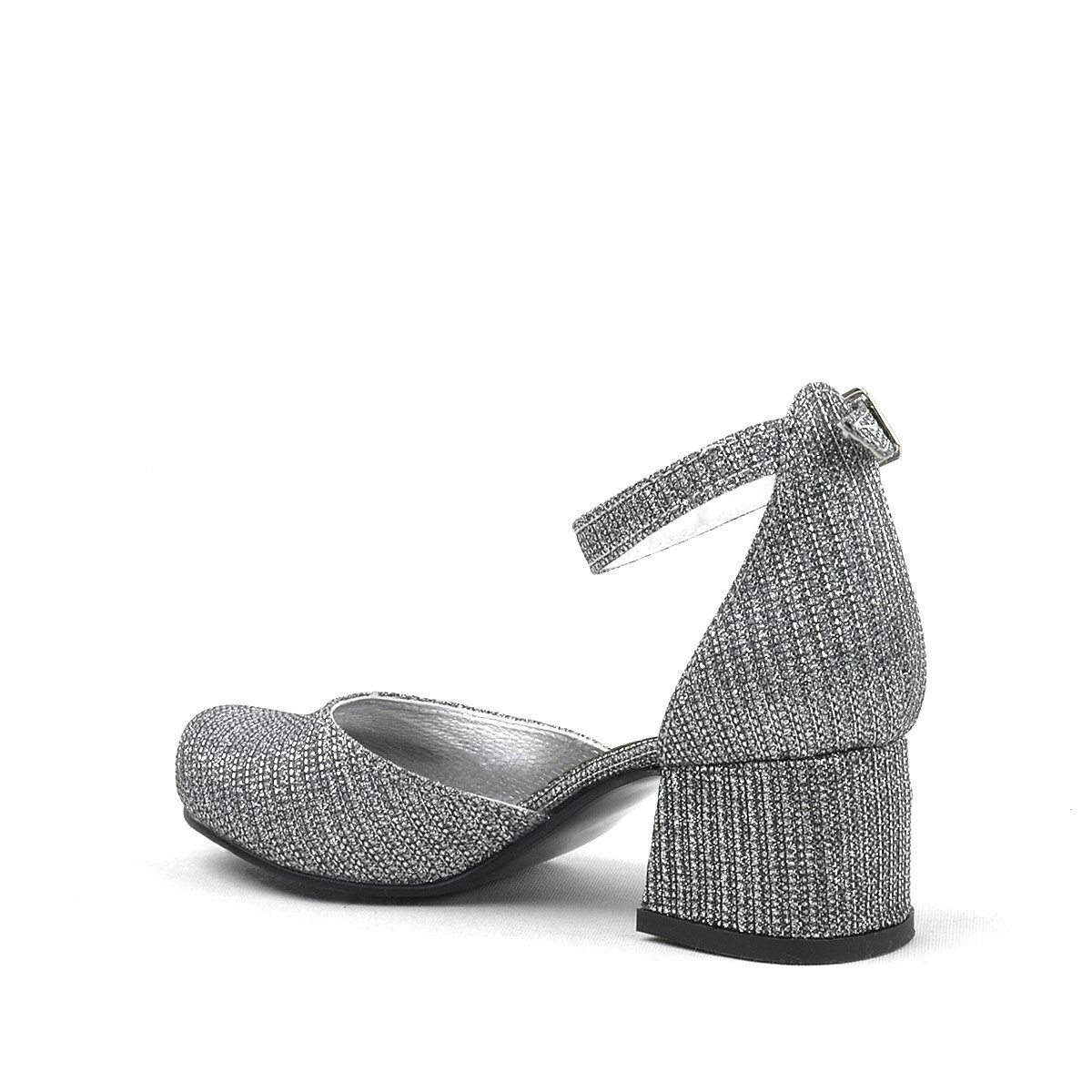 Merida Platinum Glittery Chunky Heeled Girls' High-Heeled Shoes - 4