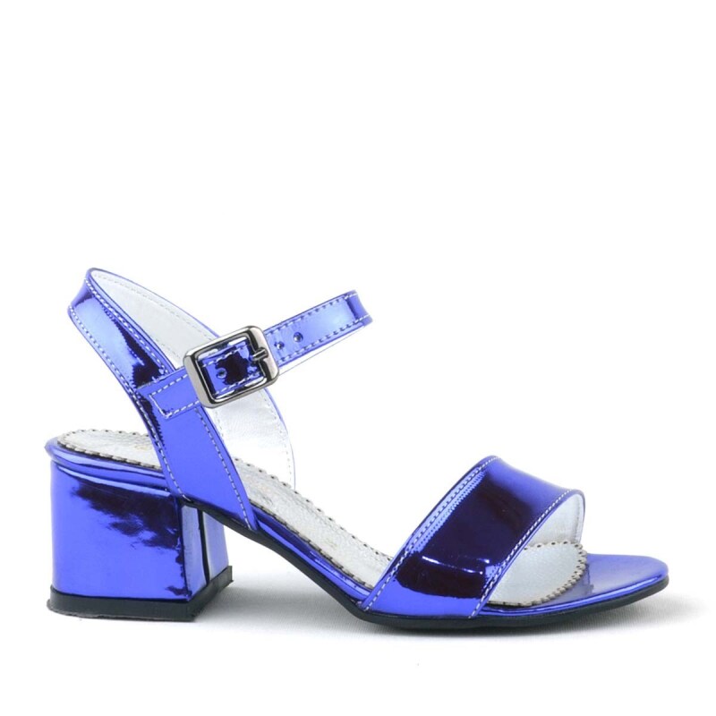 Pony Purple Mirrored Chunky Heeled Girl's Dress Shoes - 3