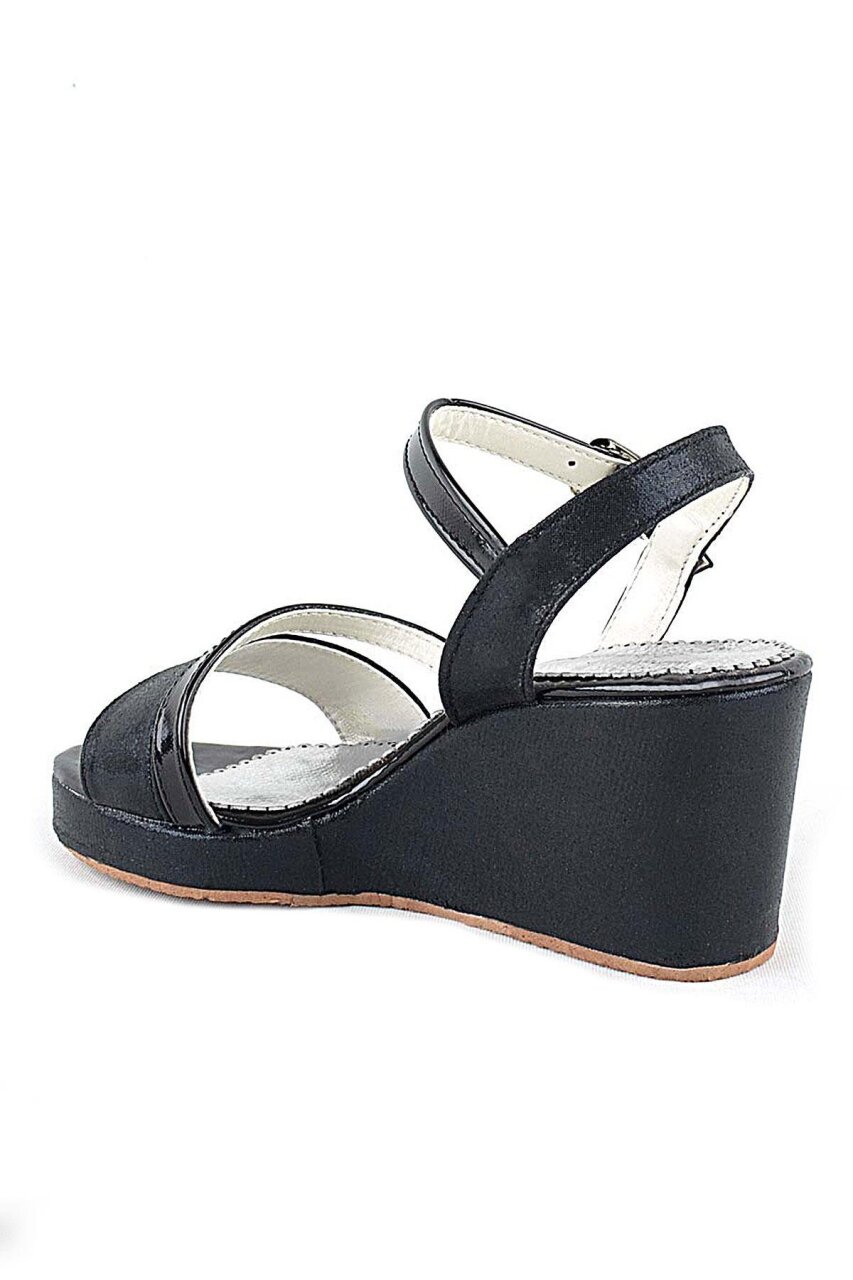 Aurora Siyah Kız Çocuk Dolgu Topuklu Ayakkabı - 3