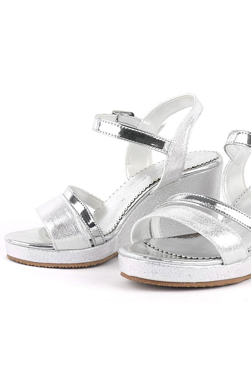 Aurora Gümüş Kız Çocuk Dolgu Topuklu Ayakkabı - 5